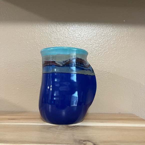 Blue and Turquoise Ceramic Mug - Picture 3 of 11